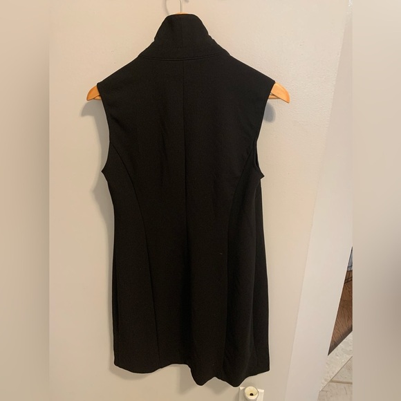 Suzy Shier Petite Black Long Double Breasted Vest S/P - Picture 4 of 9